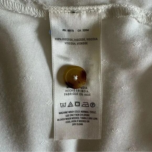 Anthropologie Maeve Eloise Swiss Dot Ruffled Blouse White Solid Viscose 2 #1935 - Picture 11 of 15